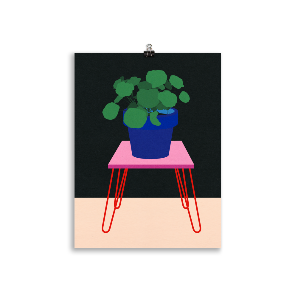 Poster Art Print Illustration – Nasturtium on a table