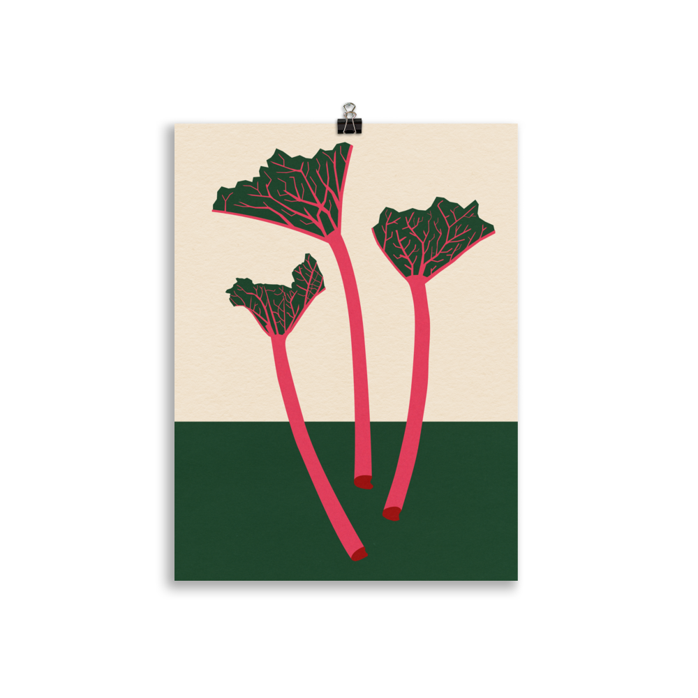 Poster Art Print Illustration – Swedish Garden Rhubarb