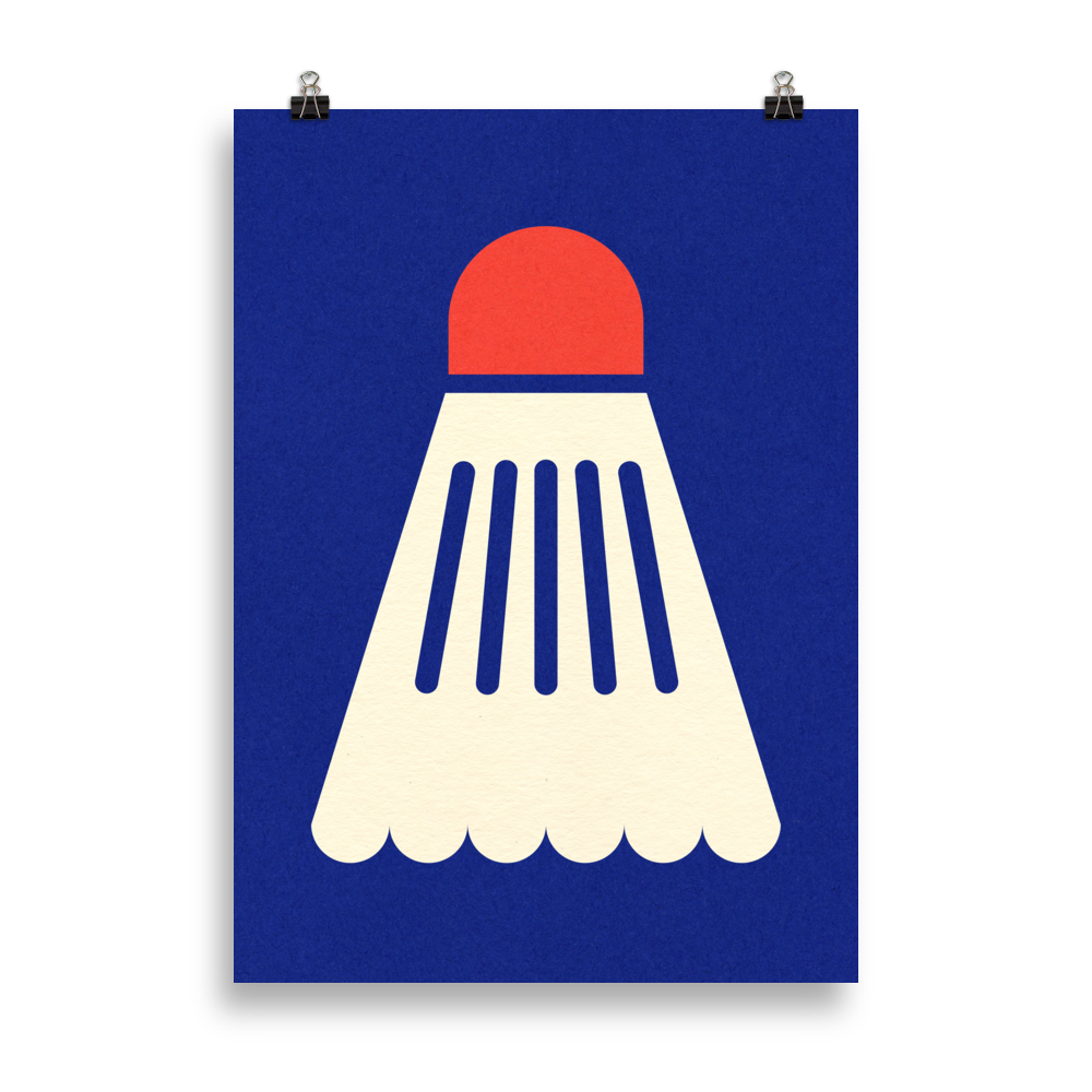 Poster Art Print Illustration – Badminton White Red