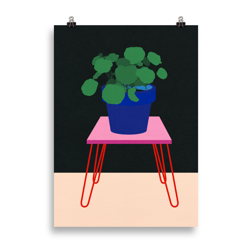 Poster Art Print Illustration – Nasturtium on a table