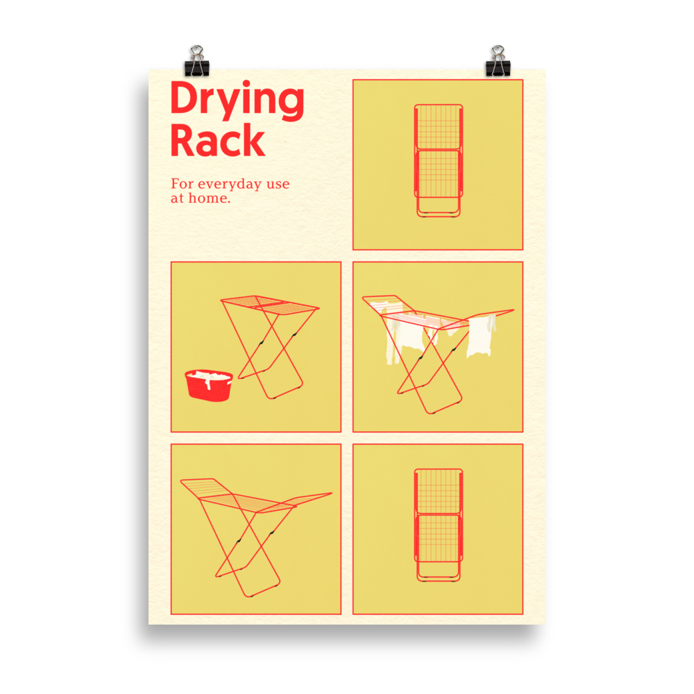 Poster Art Print Illustration – Drying Rack
