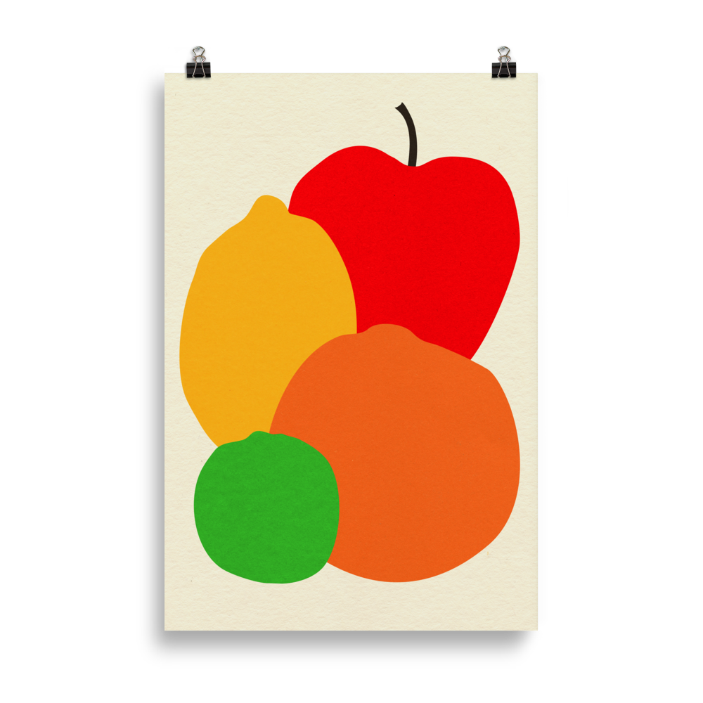 Poster Art Print Illustration – Four Fruits