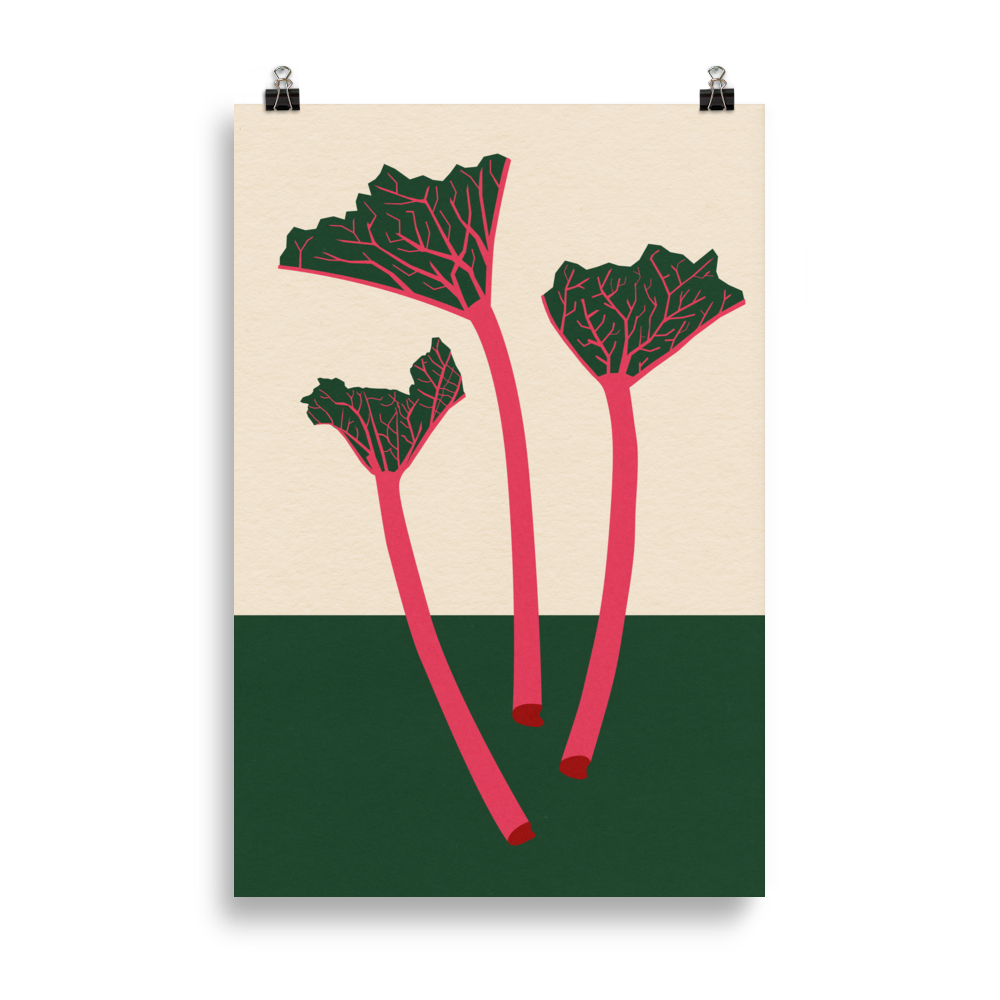 Poster Art Print Illustration – Swedish Garden Rhubarb