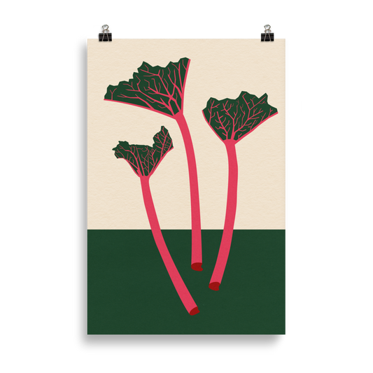 Poster Art Print Illustration – Swedish Garden Rhubarb