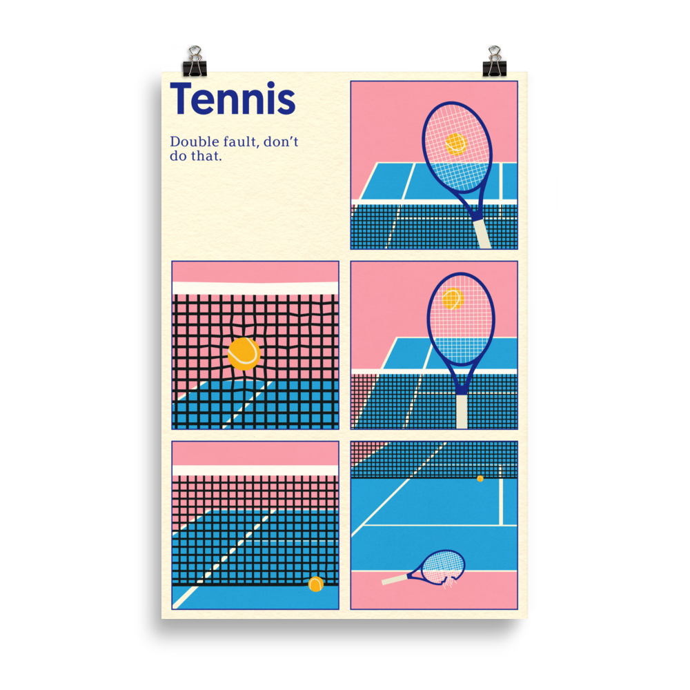 Poster Art Print Illustration – Tennis Double Fault