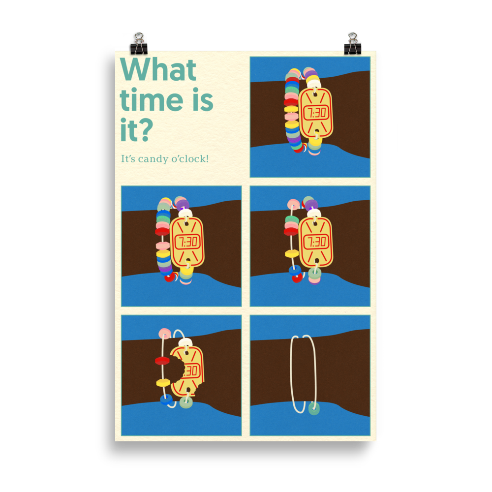 Poster Art Print Illustration – Candy Clock