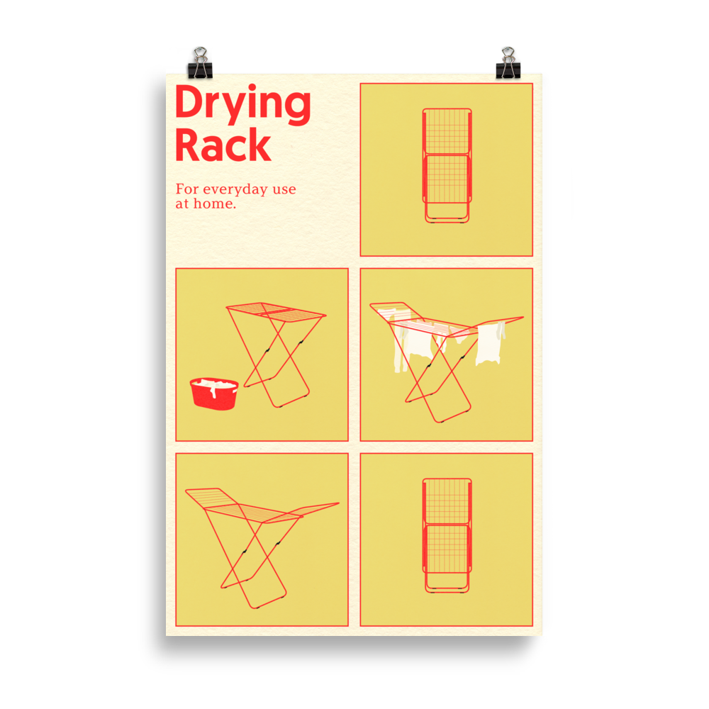 Poster Art Print Illustration – Drying Rack