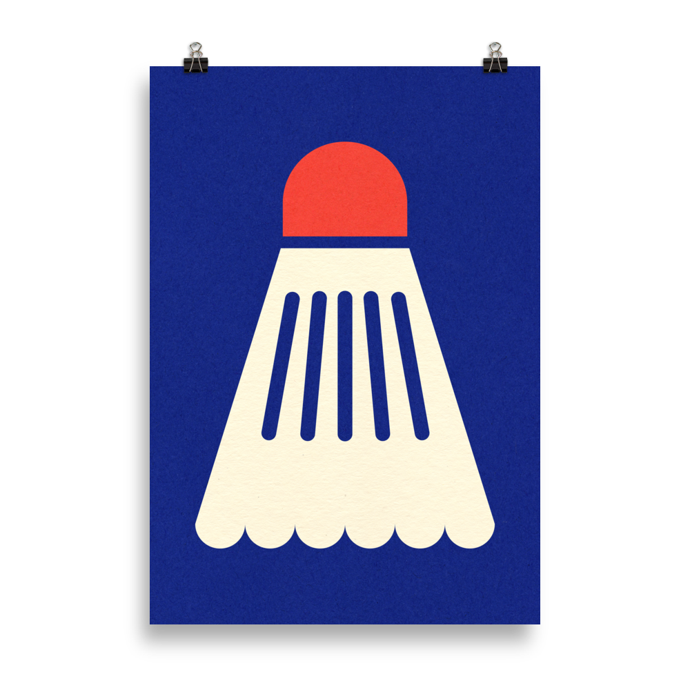 Poster Art Print Illustration – Badminton White Red