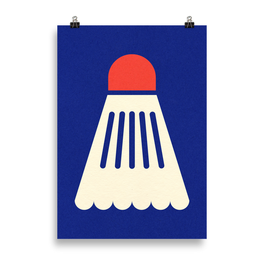 Poster Art Print Illustration – Badminton White Red