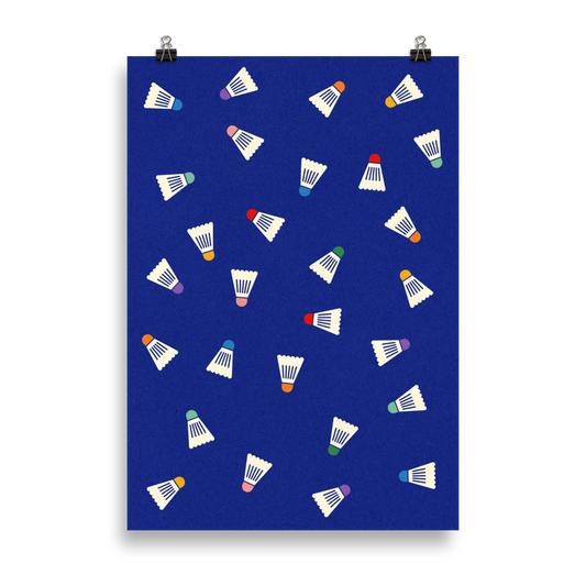 Poster Art Print Illustration – Colored Badminton