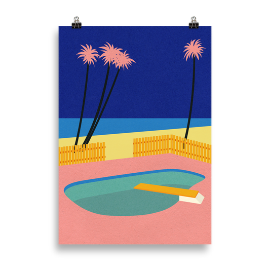 Poster Art Print Illustration – Malibu Beach