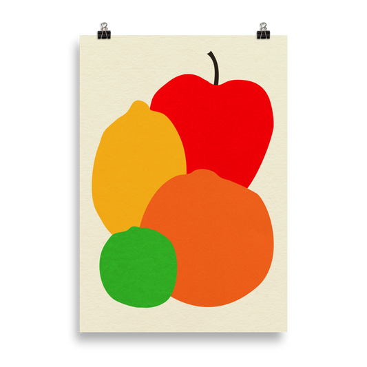 Poster Art Print Illustration – Four Fruits