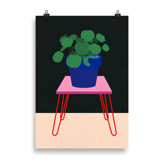 Poster Art Print Illustration – Nasturtium on a table