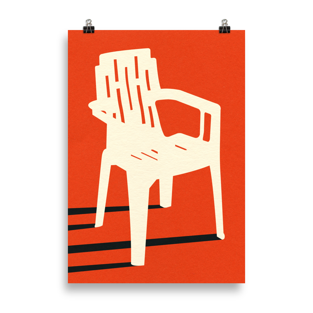 Poster Art Print Illustration – Monobloc Plastic Chair VII