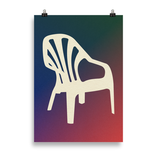 Poster Art Print Illustration – Monobloc Plastic Chair in Space