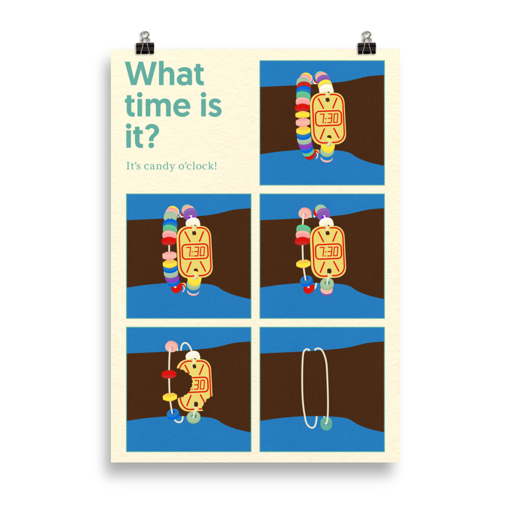 Poster Art Print Illustration – Candy Clock