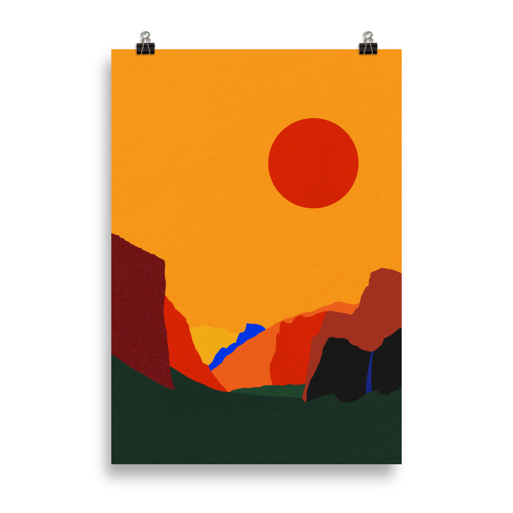 Poster Art Print Illustration – Yosemite Valley 23