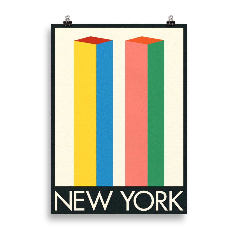 Poster Art Print Illustration – New York Twin Towers