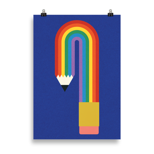 Poster Art Print Illustration – Rainbow Pencil
