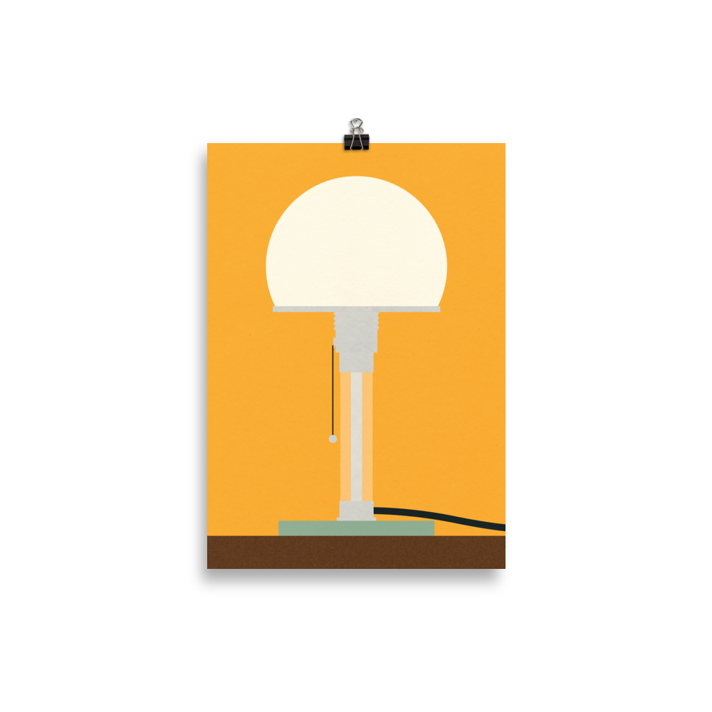 Poster Art Print Illustration – Bauhaus Table Lamp Wagenfeld WG24