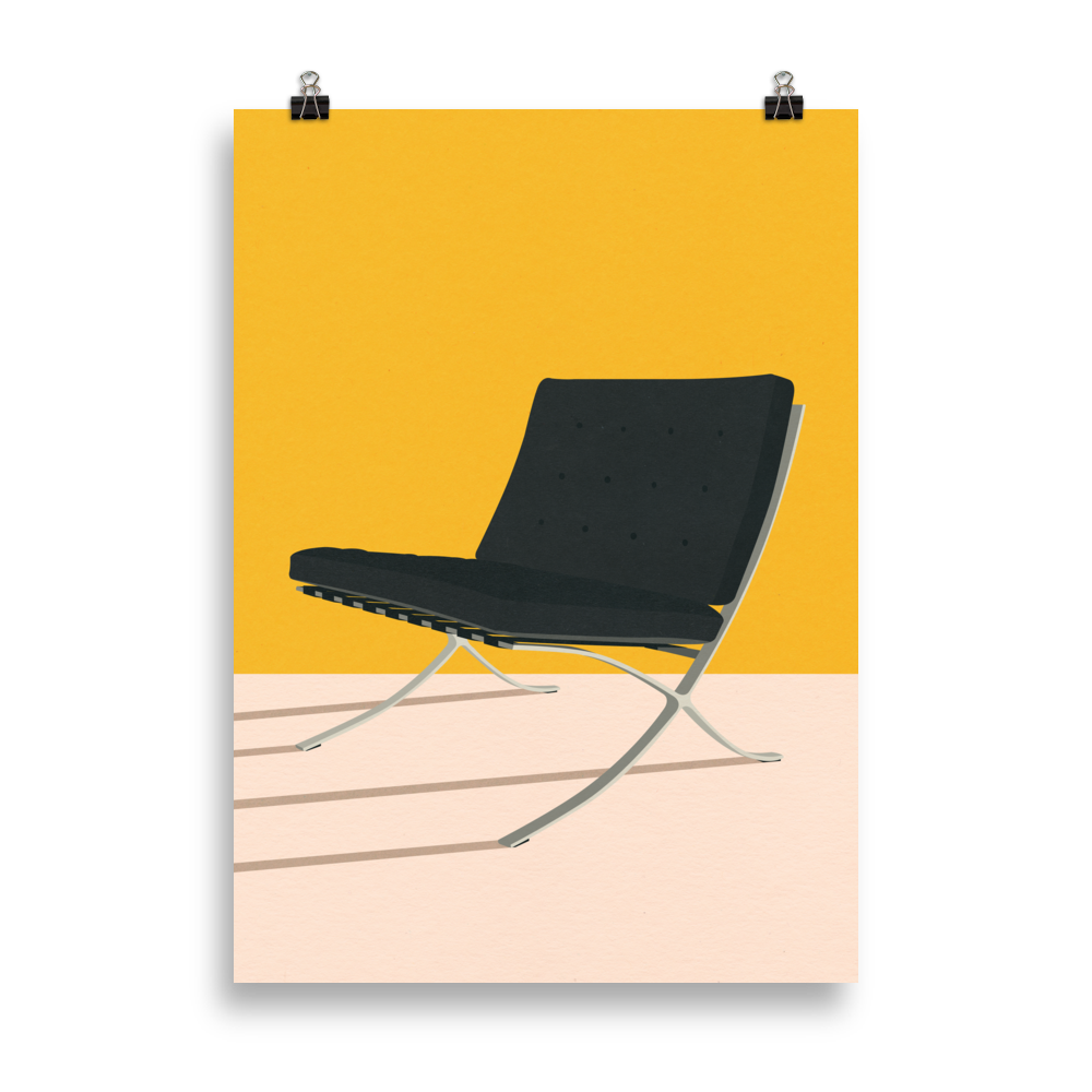 Poster Art Print Illustration – Mies van der Rohe Barcelona Chair