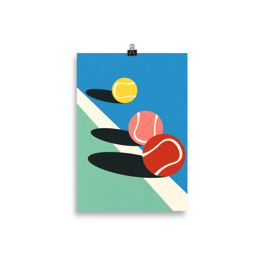 Poster Art Print Illustration – 3 Tennis Balls