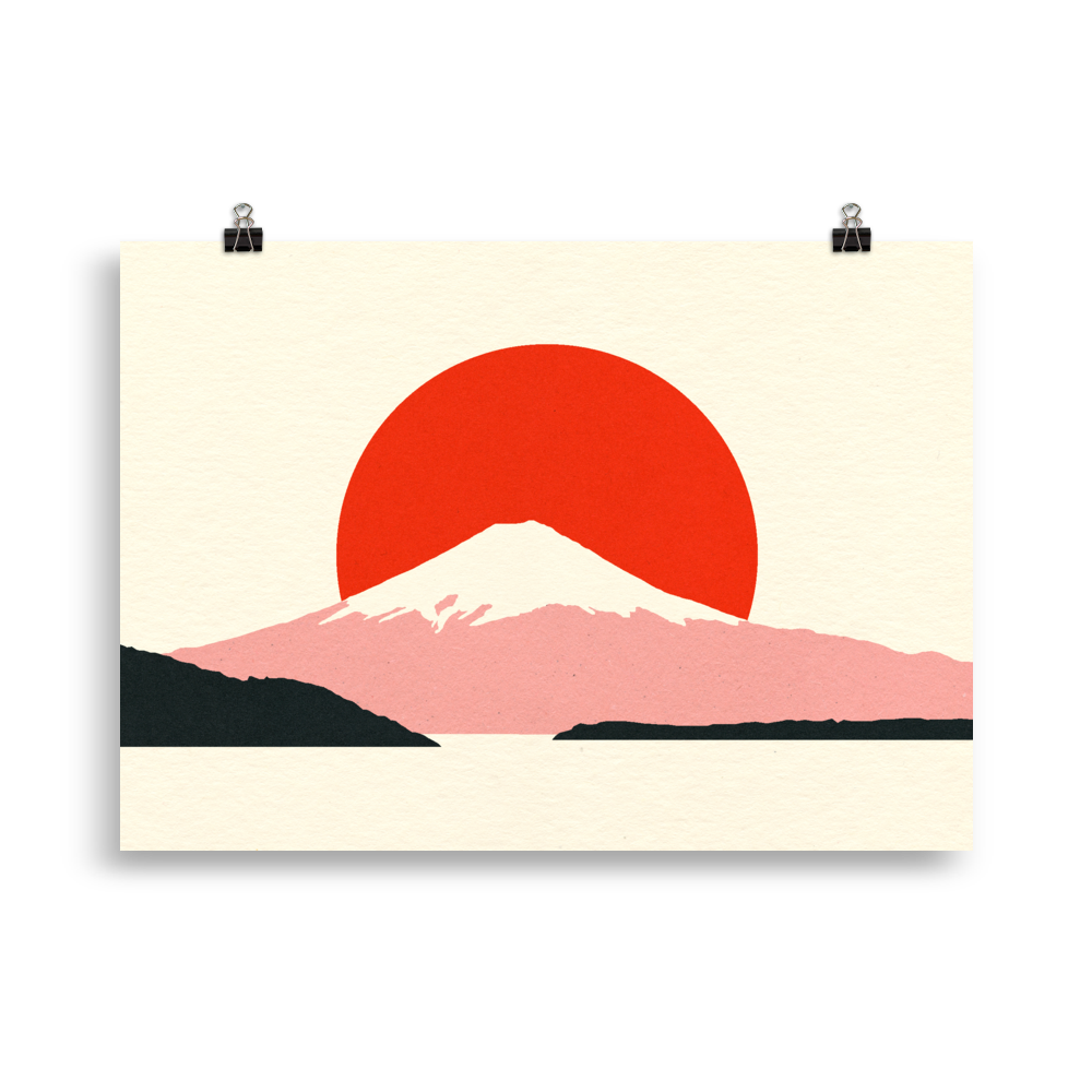 Poster Art Print Illustration – Fuji Sun