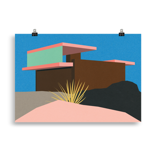 Poster Art Print Illustration – Kaufmann Desert House Palm Springs