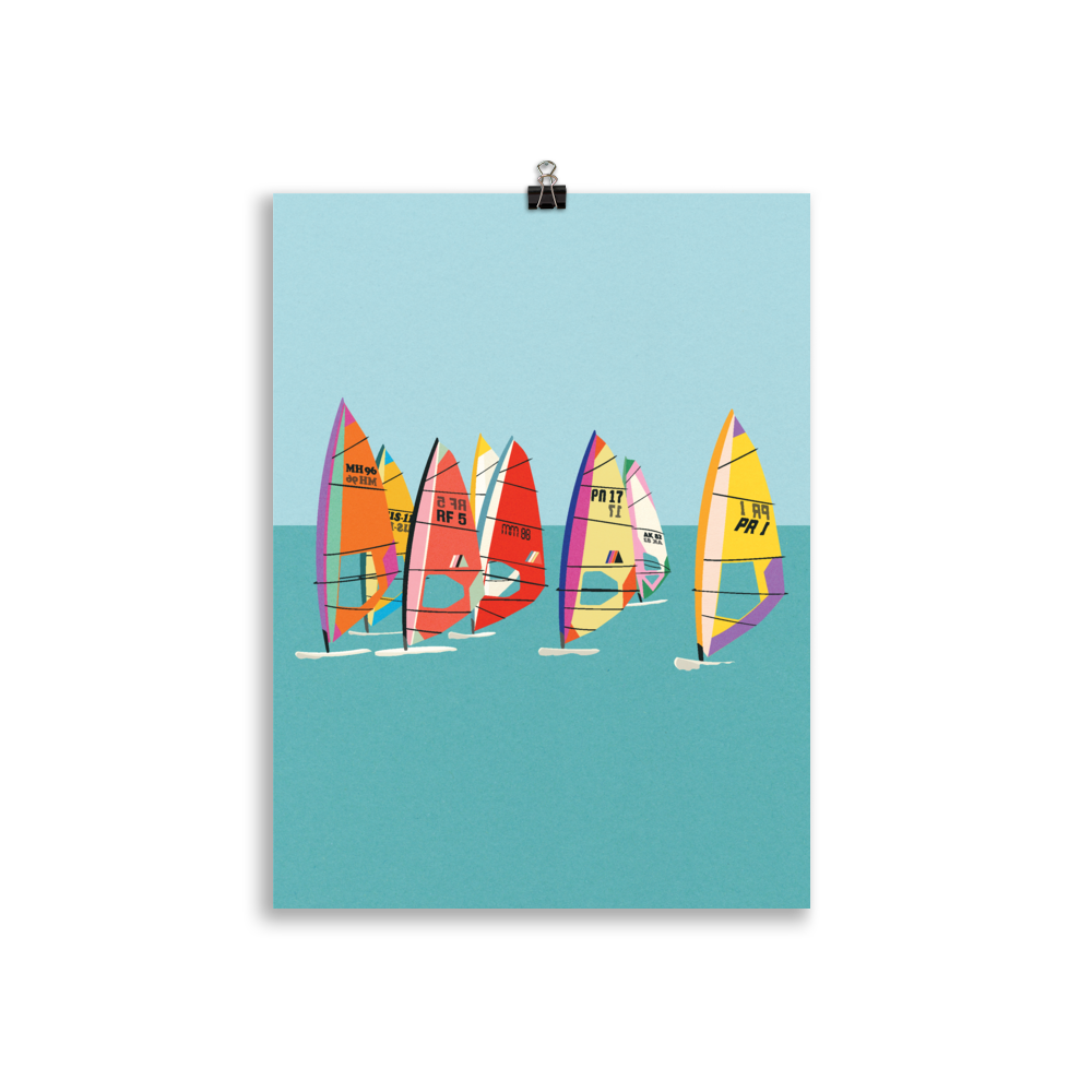 Poster Art Print Illustration – Baltic Sea Windsurfing