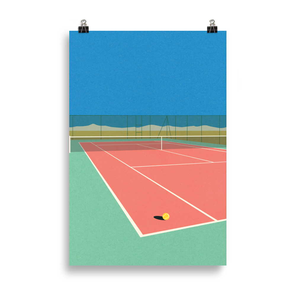 Poster Art Print Illustration – Tennis Court In The Desert