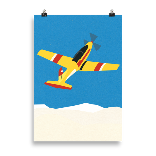 Poster Art Print Illustration – Aircraft Over The Clouds