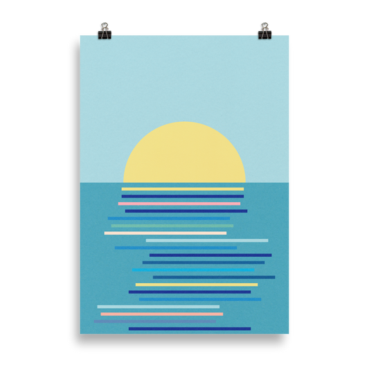 Poster Art Print Illustration – Sunrise in Ahrenshoop