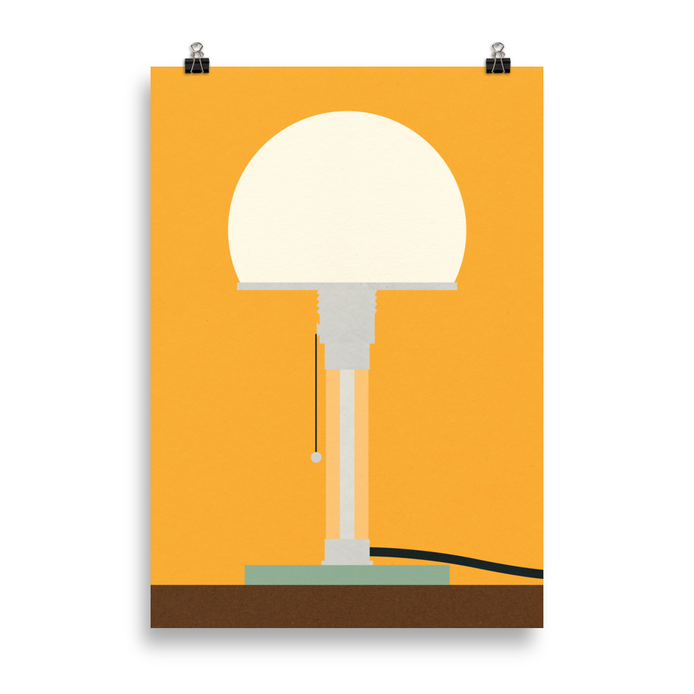 Poster Art Print Illustration – Bauhaus Table Lamp Wagenfeld WG24