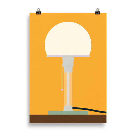 Poster Art Print Illustration – Bauhaus Table Lamp Wagenfeld WG24