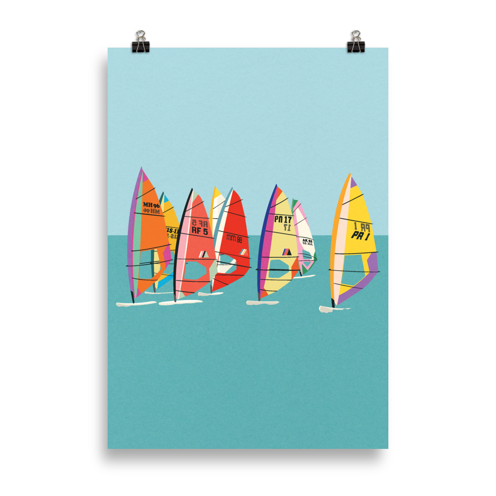 Poster Art Print Illustration – Baltic Sea Windsurfing