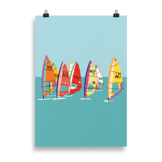 Poster Art Print Illustration – Baltic Sea Windsurfing