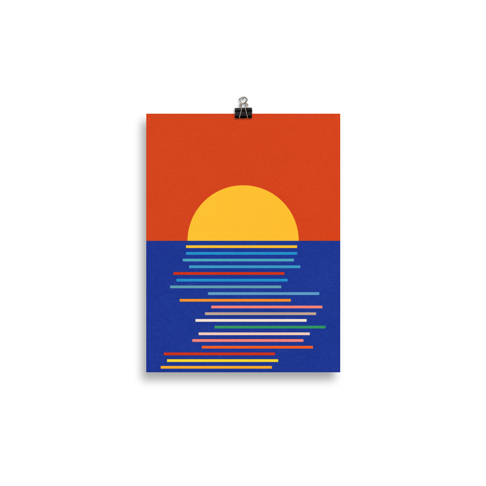 Poster Art Print Illustration – Sunset Sicily