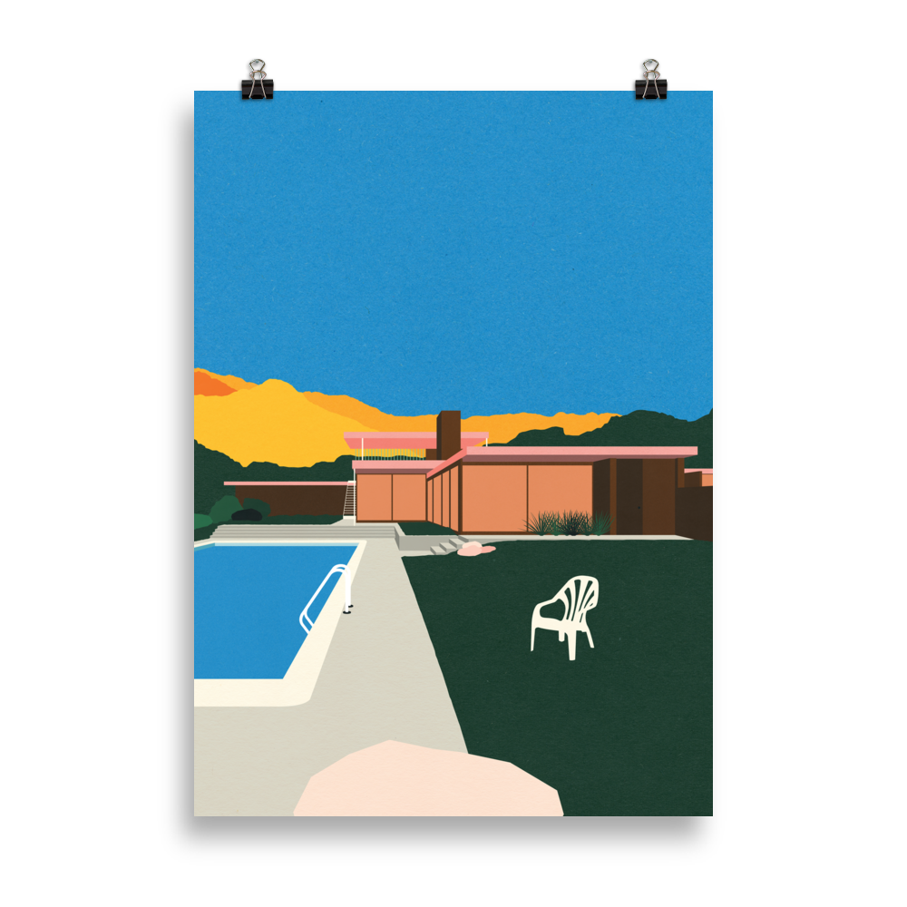 Poster Art Print Illustration – Kaufmann Desert House Poolside