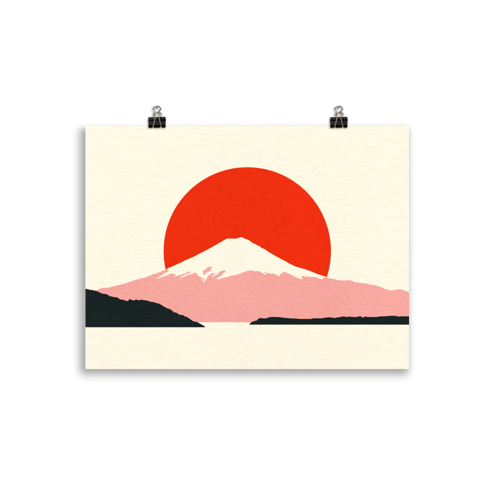 Poster Art Print Illustration – Fuji Sun