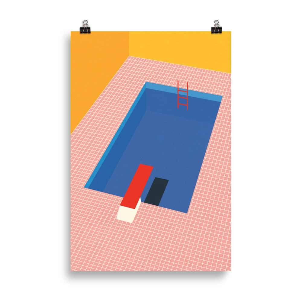 Poster Art Print Illustration – Backyard Pool
