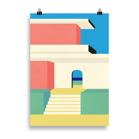 Poster Art Print Illustration – Santa Cruz Beach House