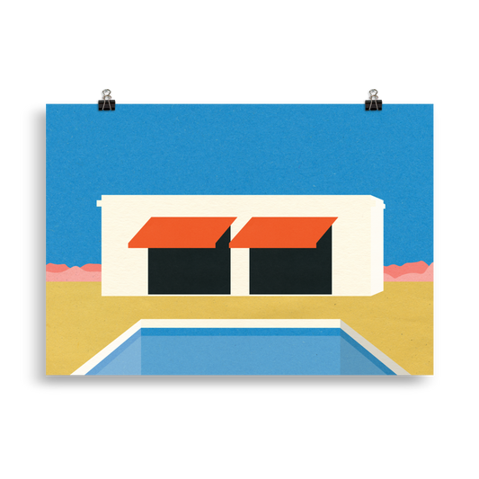 Poster Art Print Illustration – Nevada Pool House