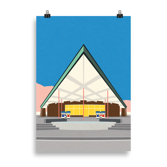 Poster Art Print Illustration – Albert Frey Tramway Gas Station Palm Springs