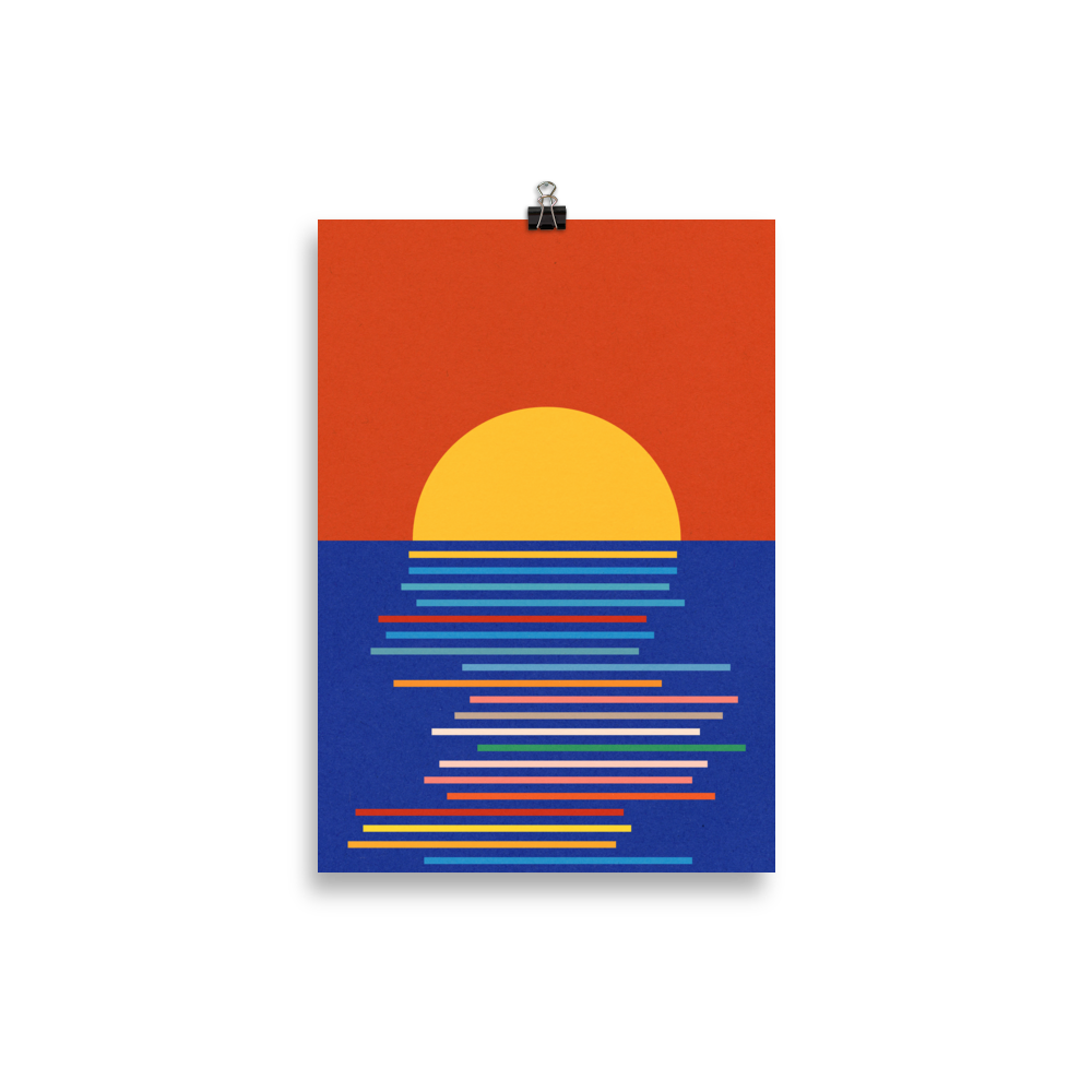 Poster Art Print Illustration – Sunset Sicily