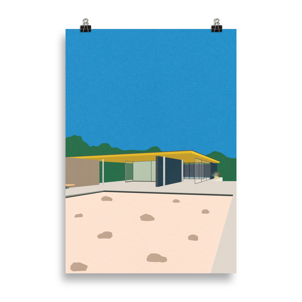 Poster Art Print Illustration – Ludwig Mies van der Rohe Barcelona-Pavillon