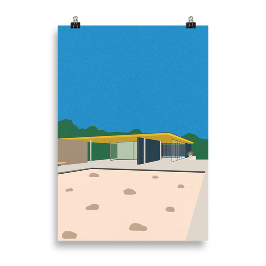 Poster Art Print Illustration – Ludwig Mies van der Rohe Barcelona-Pavillon