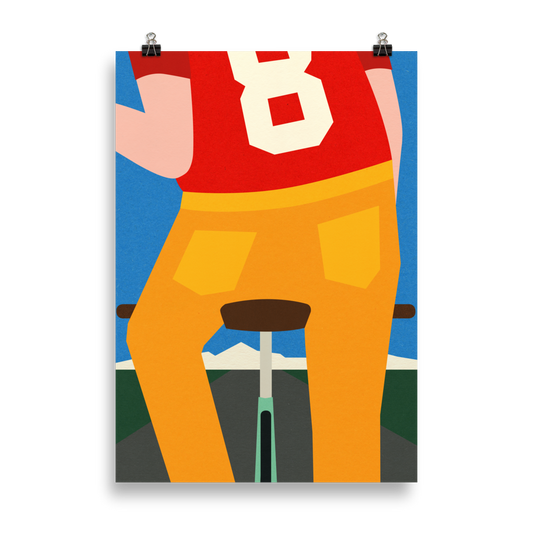 Poster Art Print Illustration – No 8 On A Bike