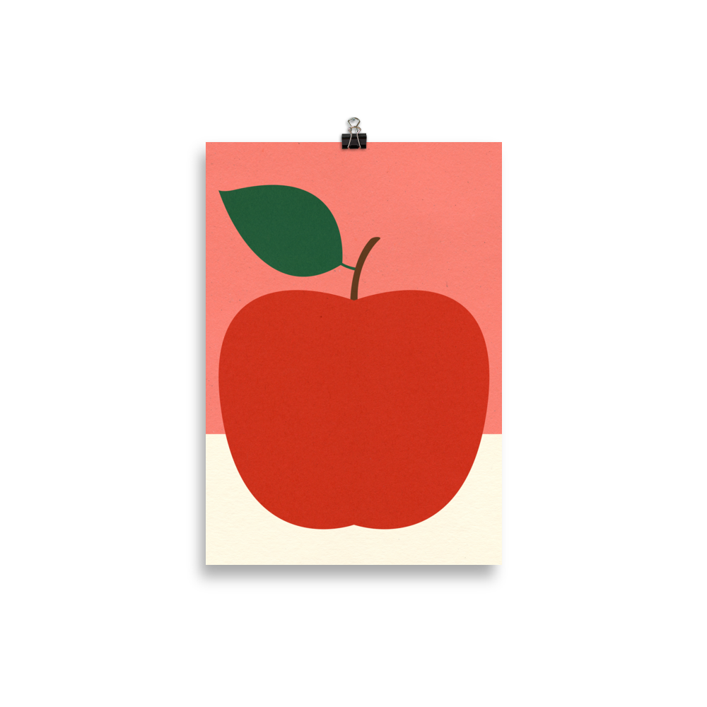 Poster Art Print Illustration – Red Apple