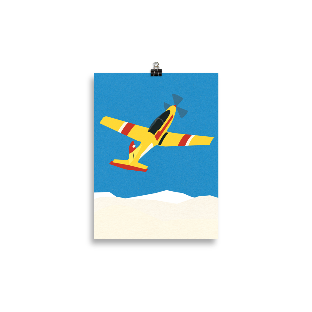 Poster Art Print Illustration – Aircraft Over The Clouds