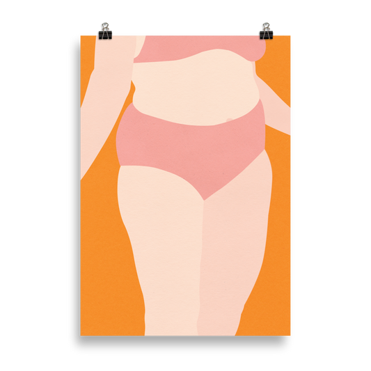 Poster Art Print Illustration – Woman With Pink Underwear